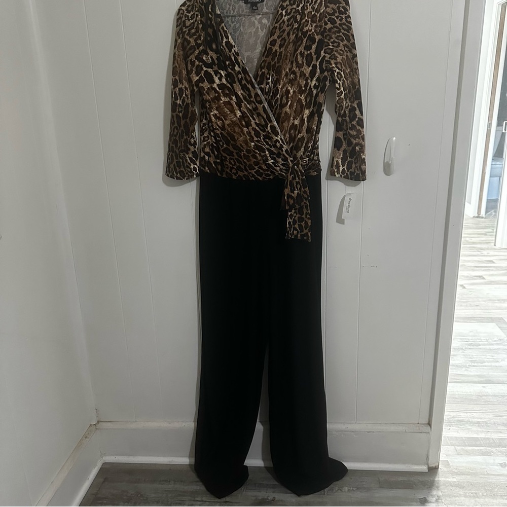Leopard Print Wrap Jumpsuit
